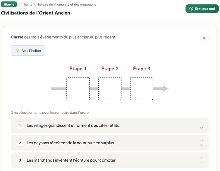 Aperçu exercice — civilisations de l'Orient Ancien